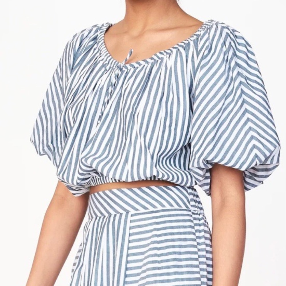 Mirth Capri Bubble Top – Ocean Stripe – Size XS – EUC